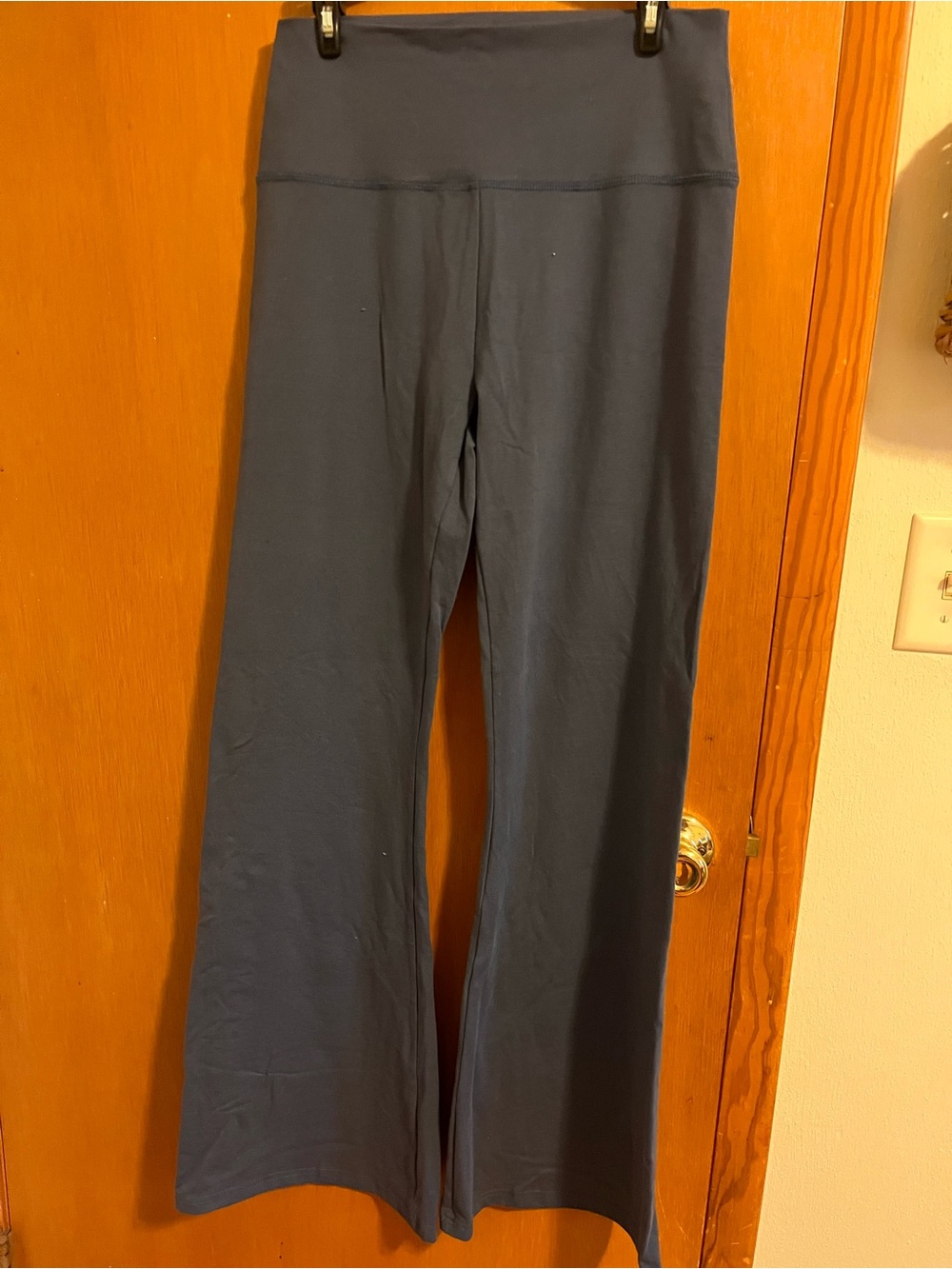 High-Rise Wide-Leg Leggings in Dark Blue